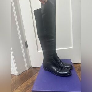 Stuart Weitzman 5050 black Napa leather over the knee boot. Size 7us